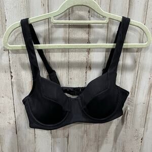 New! Old Navy Black Ribbed Underwire Bikini Top Womens Medium Classic Minimalist